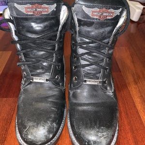 Harley Davidson Leather Heeled Booties